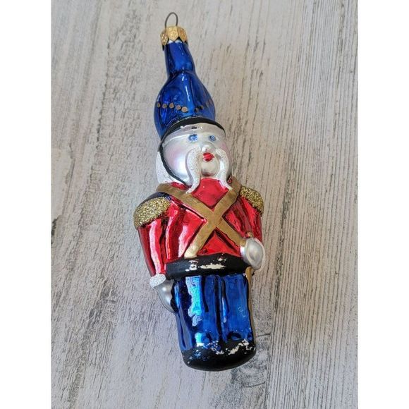 Poland Blown glass soldier Nutcracker backpack glitter ornament Xmas decor - Picture 1 of 11